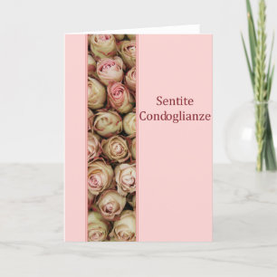 Tarjeta Rosas italianos de simpatía - sentidos condoglianz