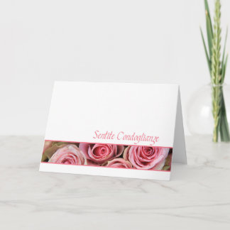 Tarjeta Rosas italianos de simpatía - sentidos condoglianz