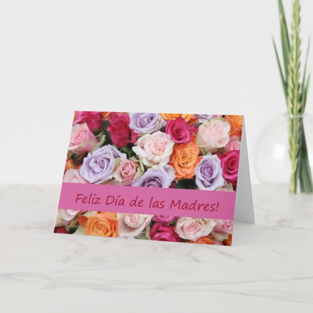 Tarjeta Rosas mixtos del Día de la Madre en España (Anverso)