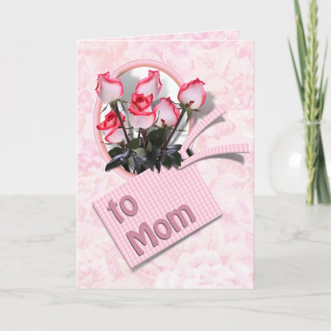 Tarjeta Rosas para mamá en el Día de la Madre (Anverso)