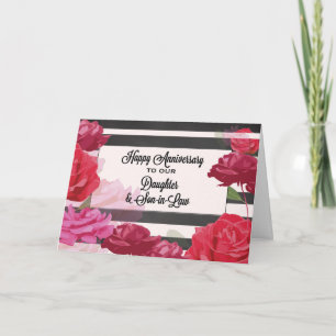 Tarjeta Rosas por aniversario de bodas de hija y yerno