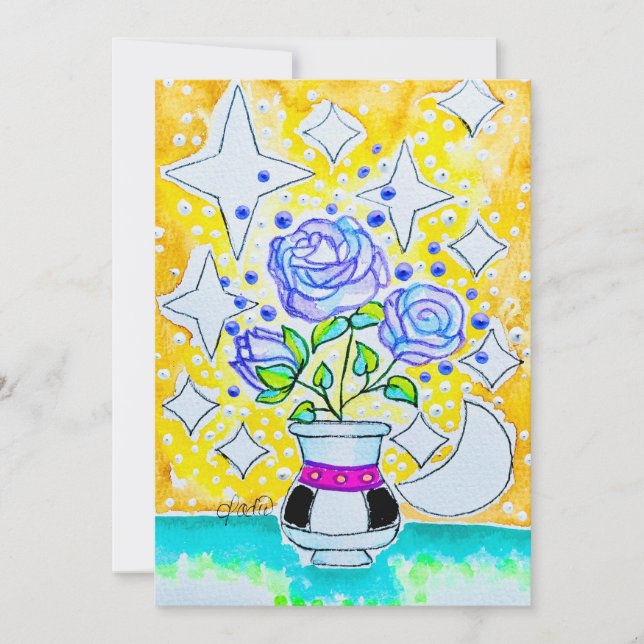 Tarjeta Rosas púrpuras (Anverso)