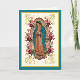 Tarjeta Rosas religiosas Virgen Guadalupe española