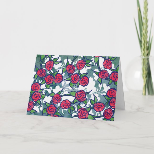 Tarjeta Rosas retro (Anverso)