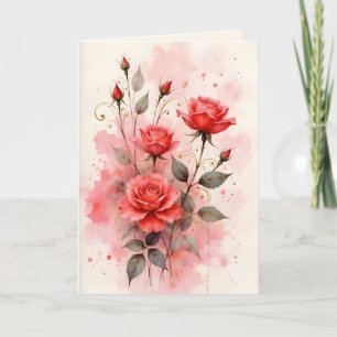 Tarjeta Rosas Rojas Aniversario Día de San Valentín