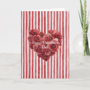 Tarjeta Rosas Rojas Corazón Floral Amor