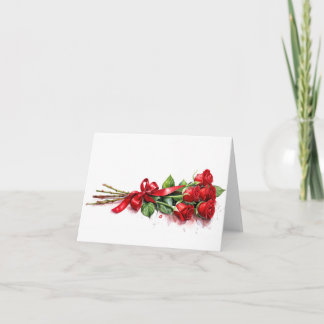 Tarjeta Rosas rojas de tallo largo para Día de San Valentí