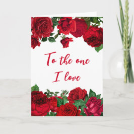 Tarjeta Rosas Rojas Románticas en el Día de San Valentín B