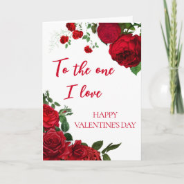Tarjeta Rosas Rojas Románticas en el Día de San Valentín B