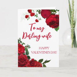 Tarjeta Rosas rojas románticas en el día de San Valentín d
