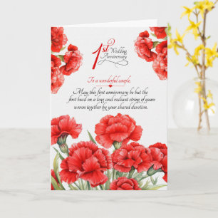 Tarjeta Rosas rojas sentimentales por el 1er aniversario d