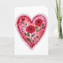 Rosas rojas y corazón Aniversario Día de San Valen