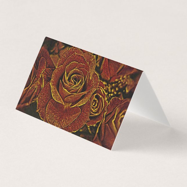 Tarjeta Rosas Rojo y Oro (Anverso)