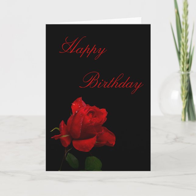 Tarjeta Rosas rojos de nuevo cumpleaños (Anverso)