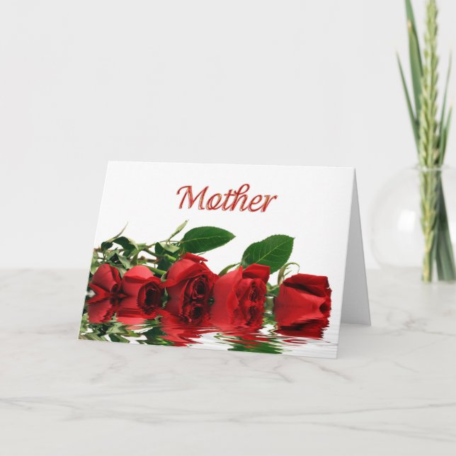 Tarjeta Rosas rojos del día de madre (Anverso)