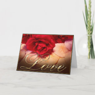Tarjeta Rosas rojos y dólares de arena - amor