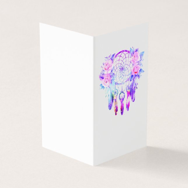 Tarjeta Rosas rosa Dreamcatcher Floral Dreams (Exterior)