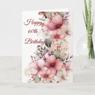 Tarjeta Rosas rosadas acuarela ramo de primavera cumpleaño