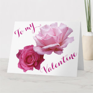 Tarjeta Rosas rosadas bonitas San Valentín amor floral her