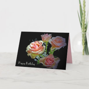 Tarjeta Rosas rosadas de cumpleaños