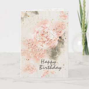 Tarjeta Rosas rosadas de la Biblia de Cumpleaños "En su Pr