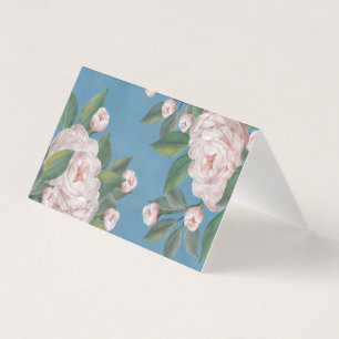 Tarjeta Rosas rosadas pálidas con fondo azul marino