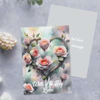 Rosas Rosadas Románticas Corazón Con Todo Mi Amor