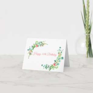 Tarjeta Rosas rosadas y Eucalipto Cumpleaños