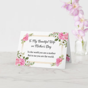 Tarjeta Rosas rosados de Chiffon celebran el día de la mad