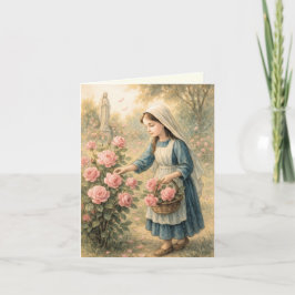 Tarjeta Rosas rosas rosadas de Bouquet espiritual Marian c