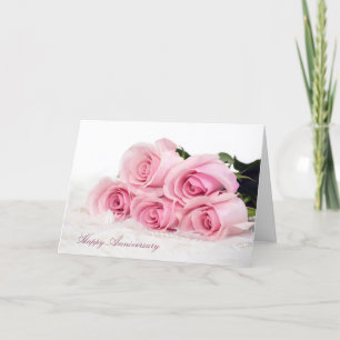 Tarjeta Rosas rosas rosas en el aniversario de la Piel