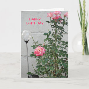 Tarjeta Rosas rosas rosas y bolas claras para la navegació
