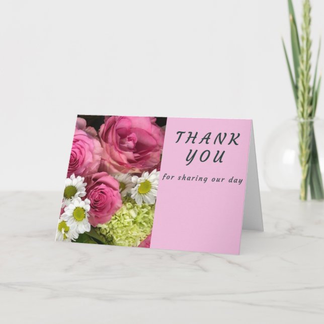 Tarjeta Rosas rosas rosas y maricas gracias (Anverso)