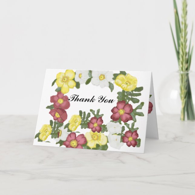 Tarjeta Rosas salvajes Editable Gracias (Anverso)