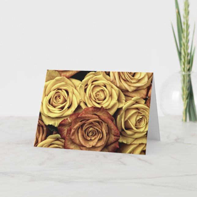 Tarjeta Rosas Sepia Tintados (Anverso)
