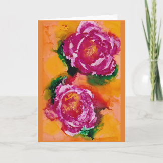 Tarjeta "Rosas Silvestres" - Arte de Tinta Alcohólica