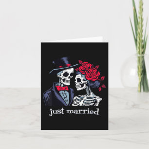 Tarjeta Rosas Skeleton Bride &amp; Groom, Solo Casado Elo