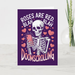Tarjeta Rosas son Rojas Anti San Valentín de Doomscrolling
