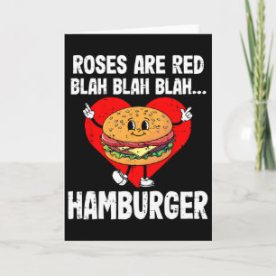 Tarjeta Rosas Son Rojas Blah Divertido Día de San Valentín