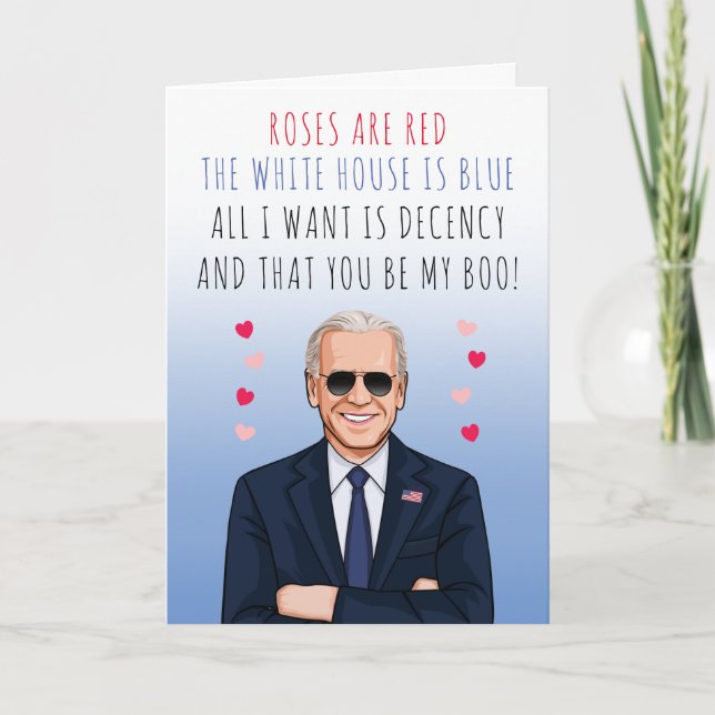 Tarjeta Rosas son Rojas La Casa Blanca es Azul San Valentí (Anverso)