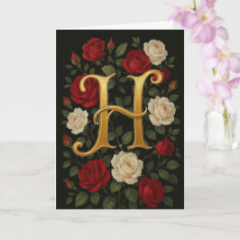 Tarjeta Rosas Trepadoras Encantadas Inicial “H”