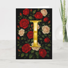 Tarjeta Rosas Trepadoras Encantadas Inicial “I”