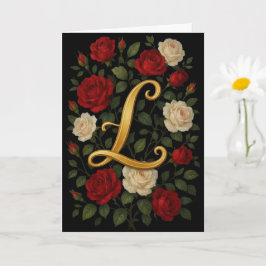 Tarjeta Rosas Trepadoras Encantadas Inicial “L”