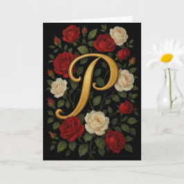 Tarjeta Rosas Trepadoras Encantadas Inicial “P”