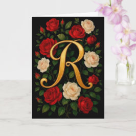 Tarjeta Rosas Trepadoras Encantadas Inicial “R”