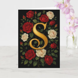 Tarjeta Rosas Trepadoras Encantadas Inicial “S”