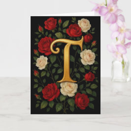 Tarjeta Rosas Trepadoras Encantadas Inicial “T”
