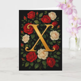 Tarjeta Rosas Trepadoras Encantadas Inicial “X”