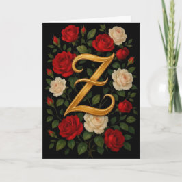Tarjeta Rosas Trepadoras Encantadas Inicial “Z”