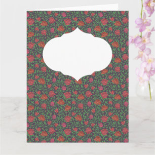 Tarjeta Rosas victorianos góticos y perfectos rojos y fucs